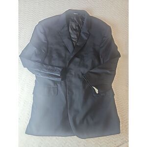 BIG & TALL TAILORED FIT Jos A. Bank Men's Navy Blue Solid Wool Blazer 50R